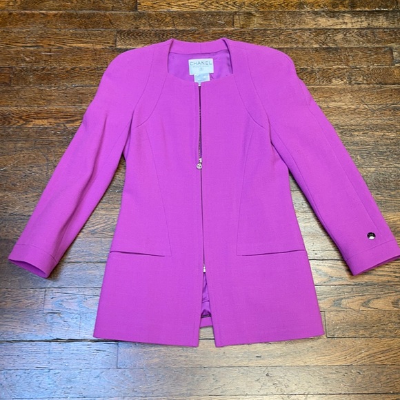 Raspberry Chanel wool blazer